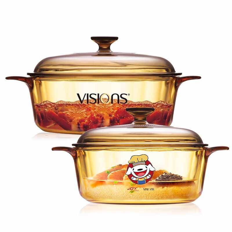 康宁VISIONS2.25L+3.25L晶彩透明耐热玻璃汤锅家用锅具套装图片