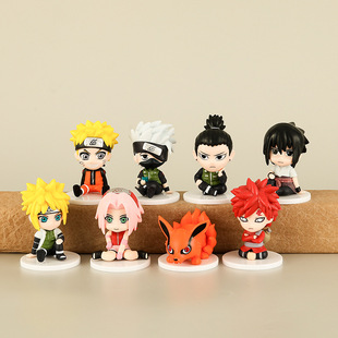 8款火影手办动漫卡通鸣人佐助卡卡西鹿丸波风水门九尾兽公仔摆件