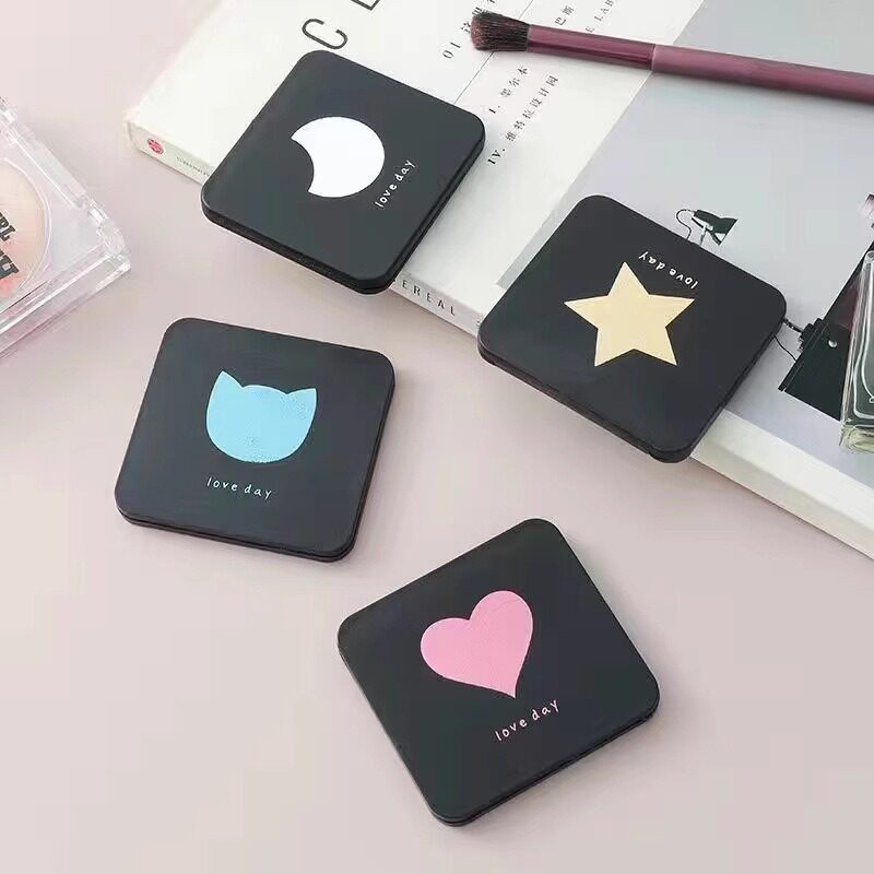 小镜子小巧随身携带迷你化妆镜双面便携学生手持折叠镜子家用小型