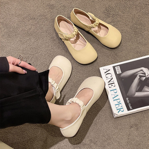 玛丽珍女鞋夏2025新款豆豆奶奶鞋法式小皮鞋配裙子淑女洛丽塔单鞋