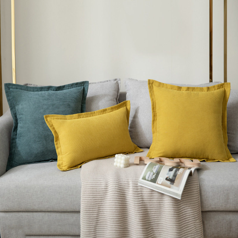 沙发抱枕头客厅轻奢高级感床头靠垫靠背垫灯芯绒床上靠枕四季通用