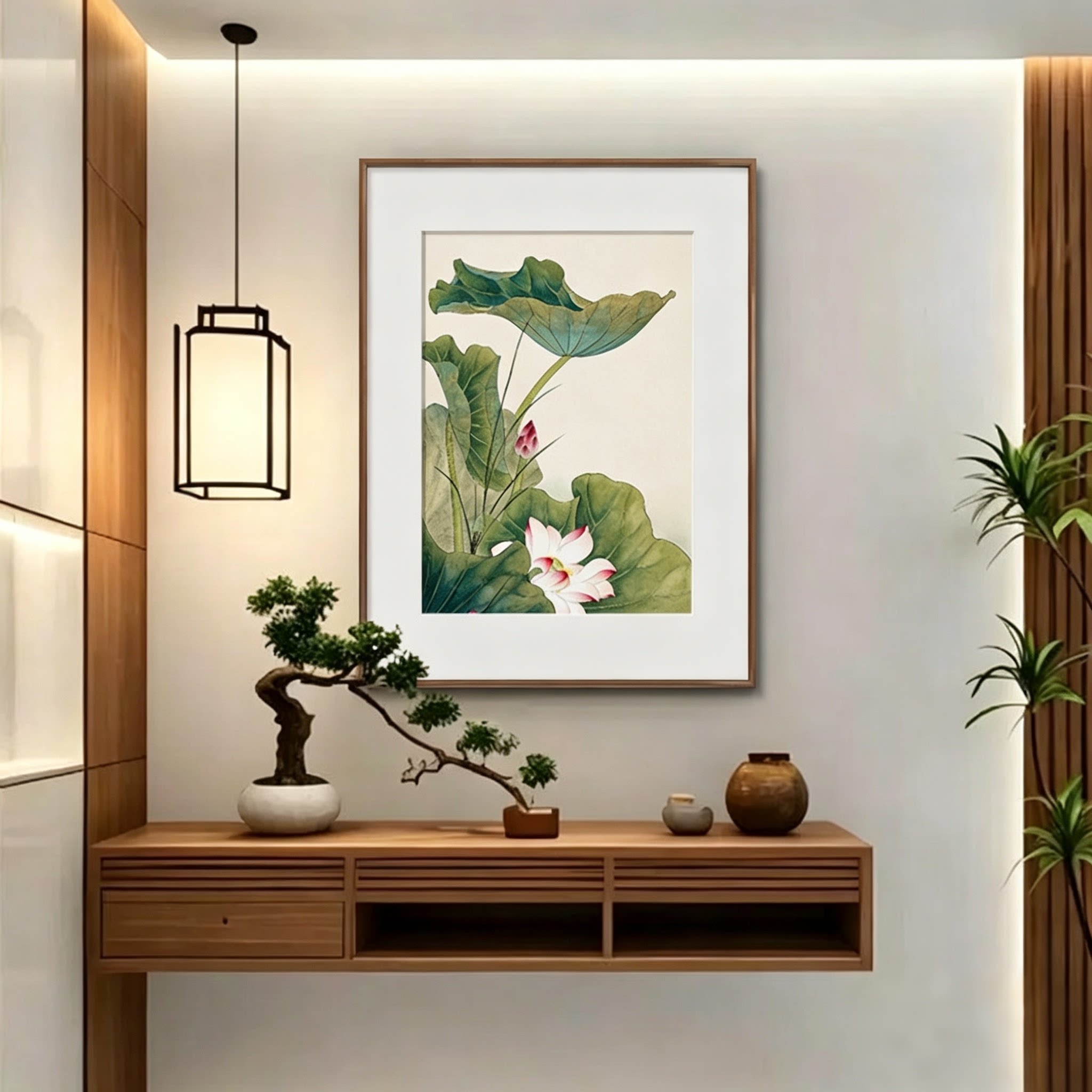 俞致贞新中式花鸟工笔竖版壁画