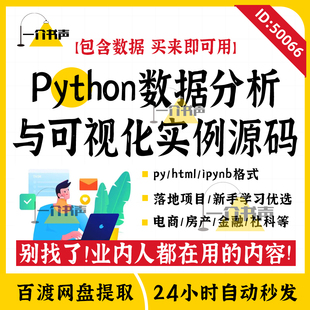 Python数据分析可视化预测项目例子实例源码代码实战案例带数据集