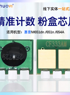 nuoyi适用 惠普HP Laser Jet M651dn 651n 654A粉芯片CF330X CF331A CF332A CF333A 粉盒计数芯片