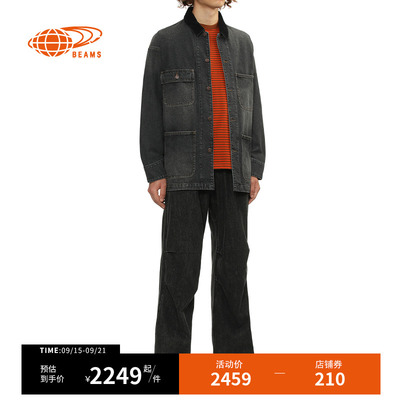 BEAMS翻领牛仔夹克复古日潮