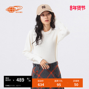 BEAMS BOY女装华夫格长袖上衣2025冬季新款简约日常款140091XP