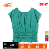 BEAMS 收腰小衫 女装 新款 RAY T恤简约纯色上衣短款 夏季 短袖