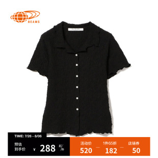 新品 RAY 上衣2023夏季 BEAMS女装 复古质感褶皱纹理010144CK 短袖