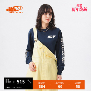 新款 BEAMS T恤2025春季 合身长袖 简约休闲圆领上衣140500XO BOY女装