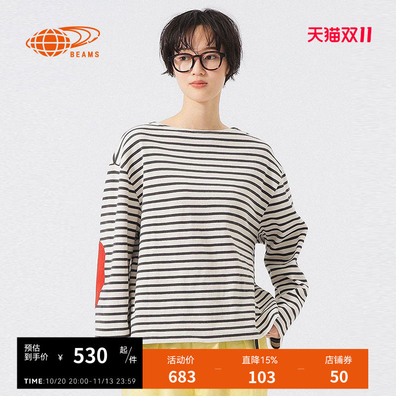BEAMSBOY圆领长袖T恤复古日系风