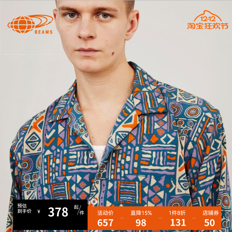BEAMS宽松长袖衬衫复古日系