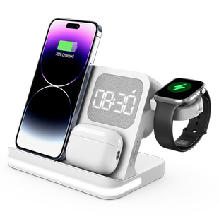 Aresh四合一无线充电器适用苹果iPhone17手机16pro支架applewatch手表磁吸iwatch快充三合一底座耳机airpods