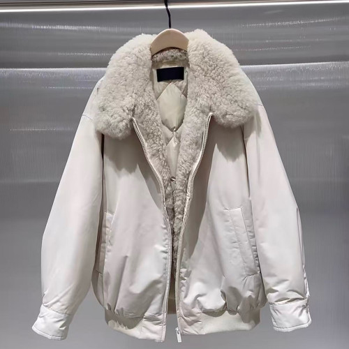 【NOIR系列】MO正品羽绒服90鹅绒2026冬新品羊毛卷绒领NBF4EIN001