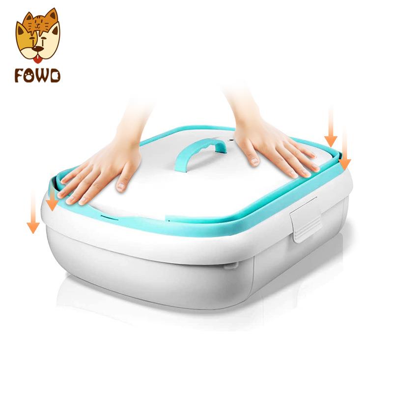 新款大号闭式猫盆防WD-01外溅可全折叠猫狗清洁用砂品猫厕所宠物
