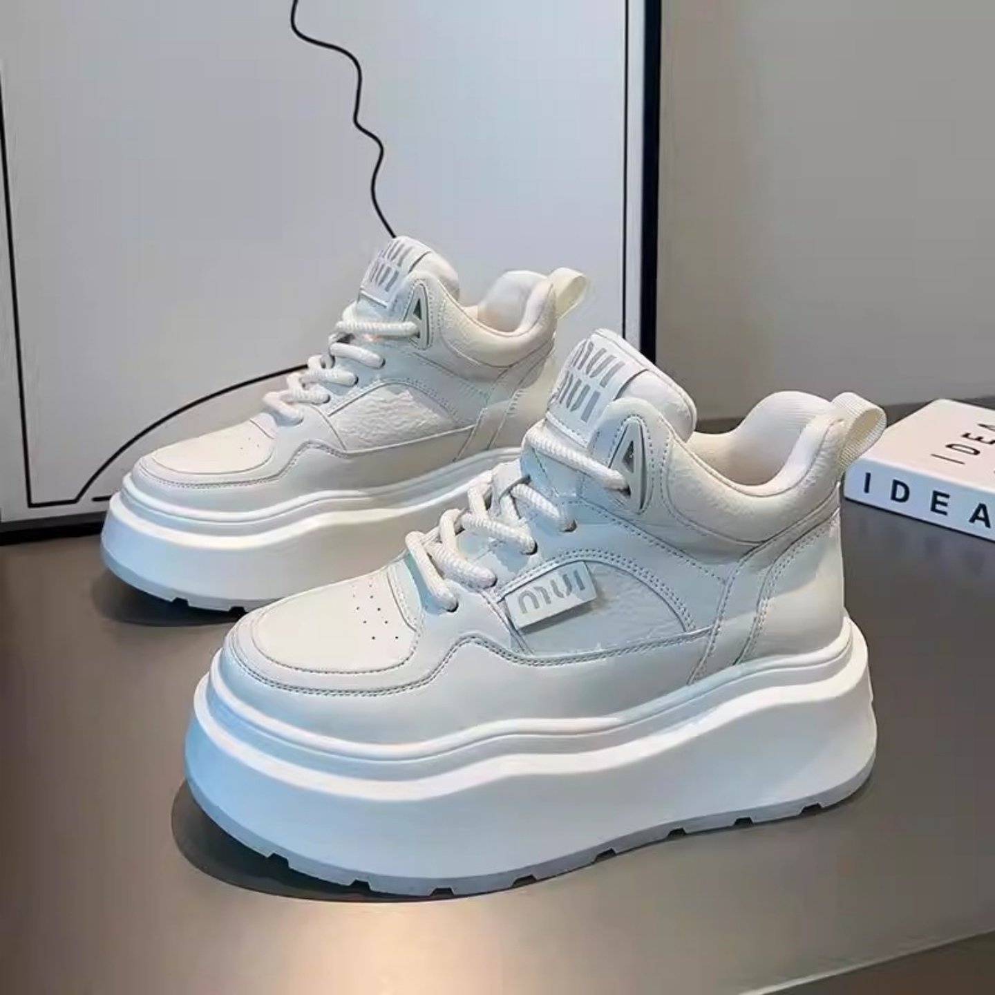 真皮高帮小白鞋女款2026春秋季新款厚底增高百搭休闲舒适运动板鞋,女鞋,高帮鞋,淘宝优惠券,粉丝福利购,淘宝优惠卷