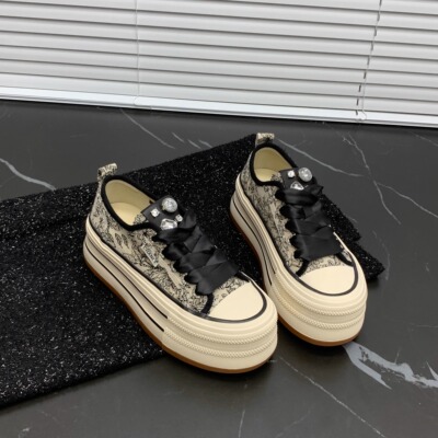 国潮新中式厚底印花帆布板鞋轻便