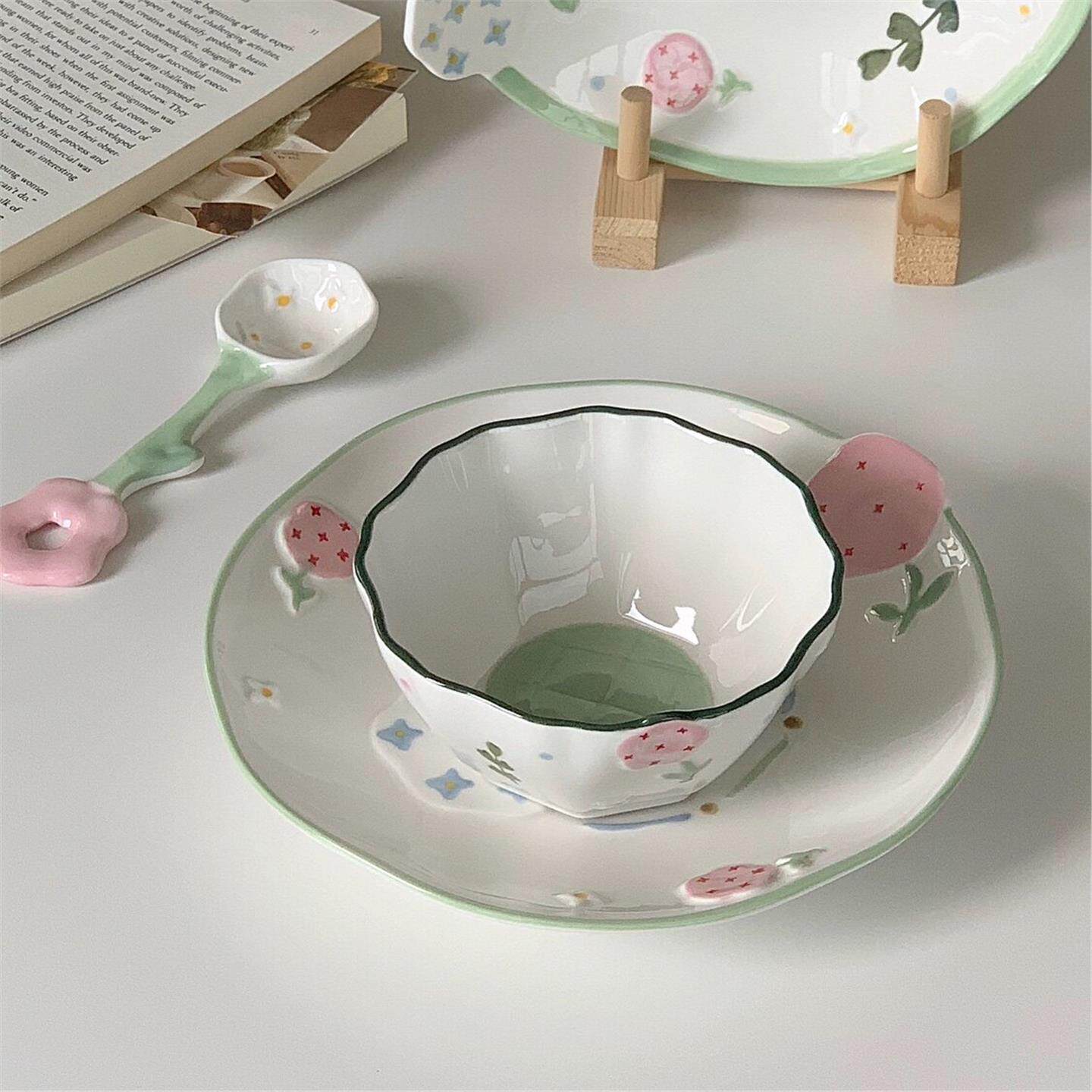 特别好看的碗子菜盘家用碗子陶瓷早餐盘高级感2024餐盘餐具平盘碗
