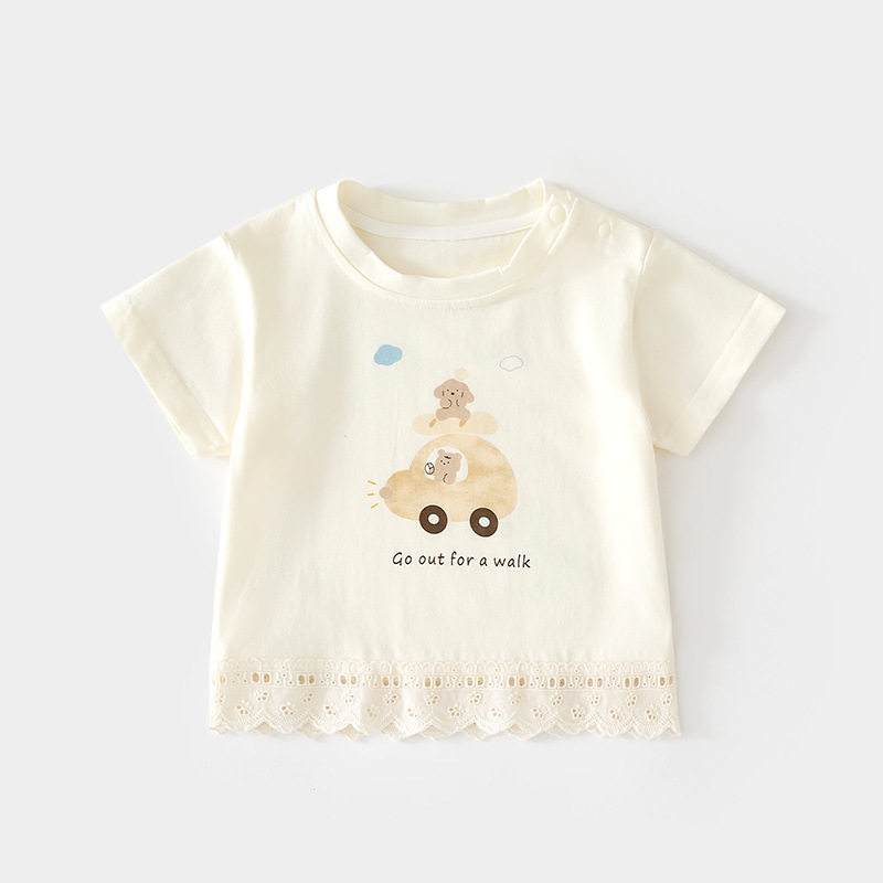 儿童短袖t恤0-3岁男女童宝宝冰肤棉半袖上衣婴儿夏季汗衫薄款童装