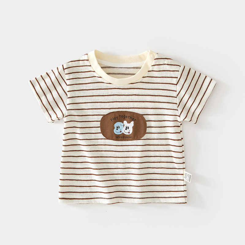 儿童短袖t恤0-3岁男女童宝宝冰肤棉半袖上衣婴儿夏季汗衫薄款童装