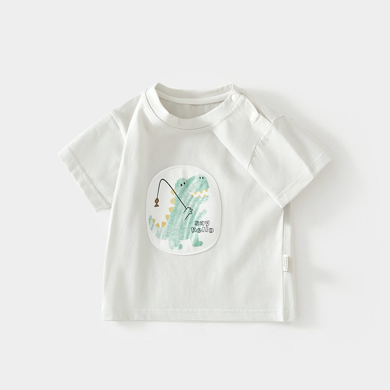 儿童短袖t恤0-3岁男女童宝宝冰肤棉半袖上衣婴儿夏季汗衫薄款童装