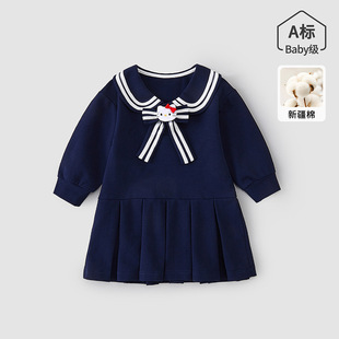 宝宝连衣裙婴儿春秋款A类可爱休闲裙子女童衣服长袖裙子甜美百搭