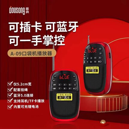 F95便携式迷你小插卡蓝牙音响FM收音机HIFI喇叭晨练跑步携带音箱