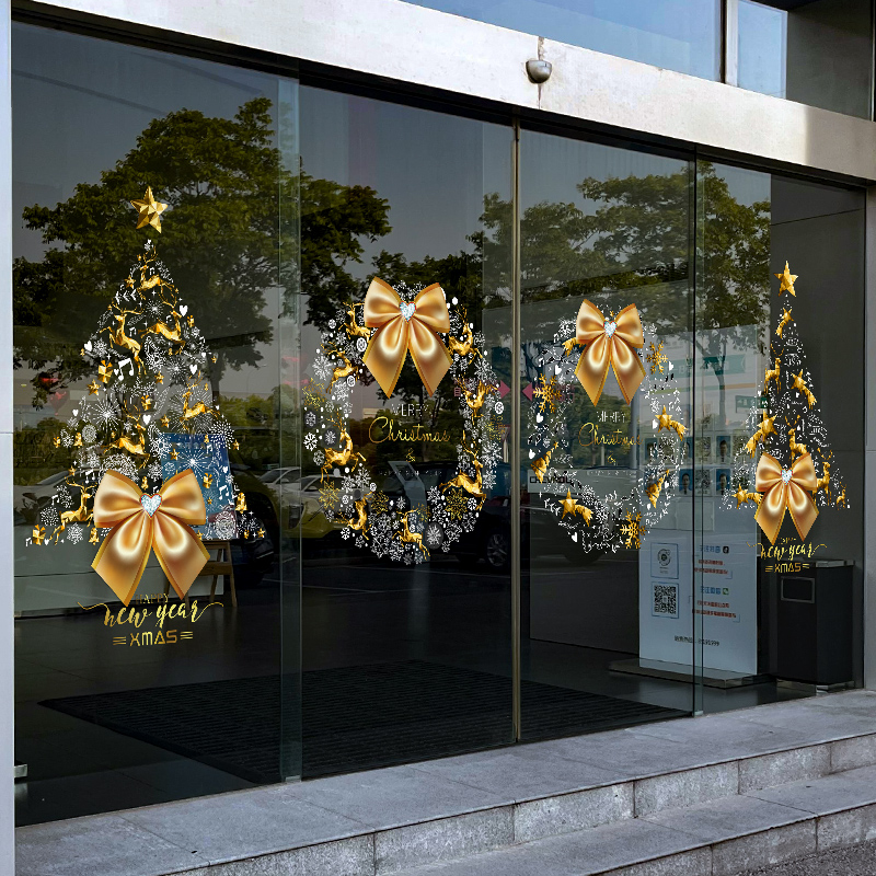 圣诞装饰玻璃门橱窗静电贴玻璃