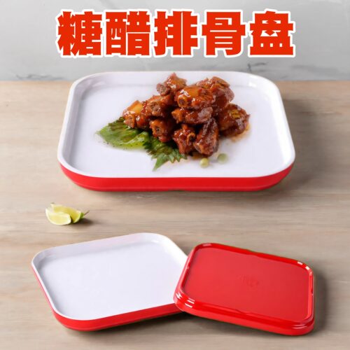 柏邦密胺商用正方形双色密胺餐具