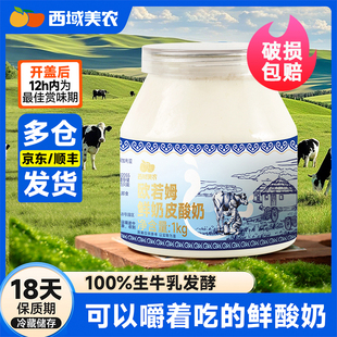 西域美农欧若姆鲜奶皮子酸奶570g 2瓶特产酸牛奶发酵乳非干噎酸奶