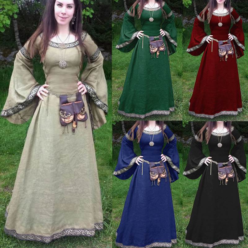2023欧美中世纪复古妇女连衣裙礼服Medieval women's dresses