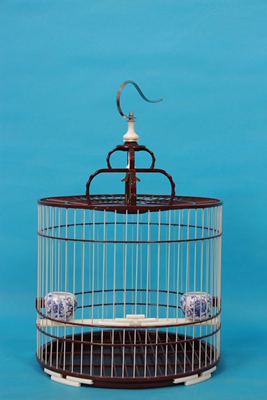 聚兴鸟笼新款圆笼靛颏笼塑钢鸟笼虎头凤笼玉鸟笼塑钢笼塑料笼