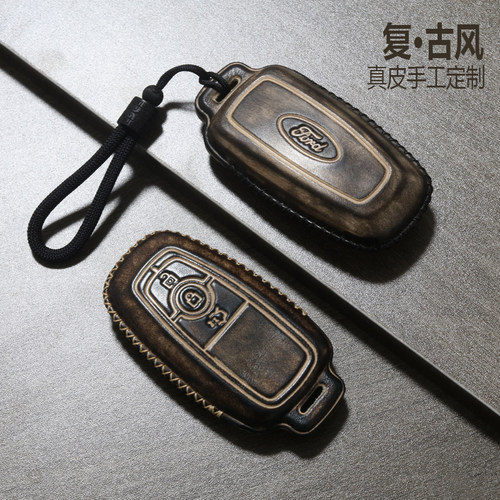 福特头层牛皮手工钥匙套复古风