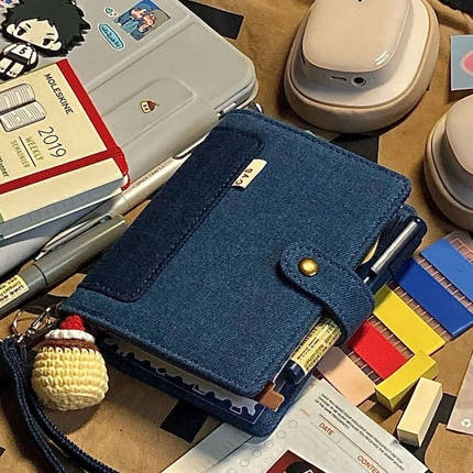 A7牛仔手帐本日程本活页卡册小众设计便携ins高颜值记事本日记本