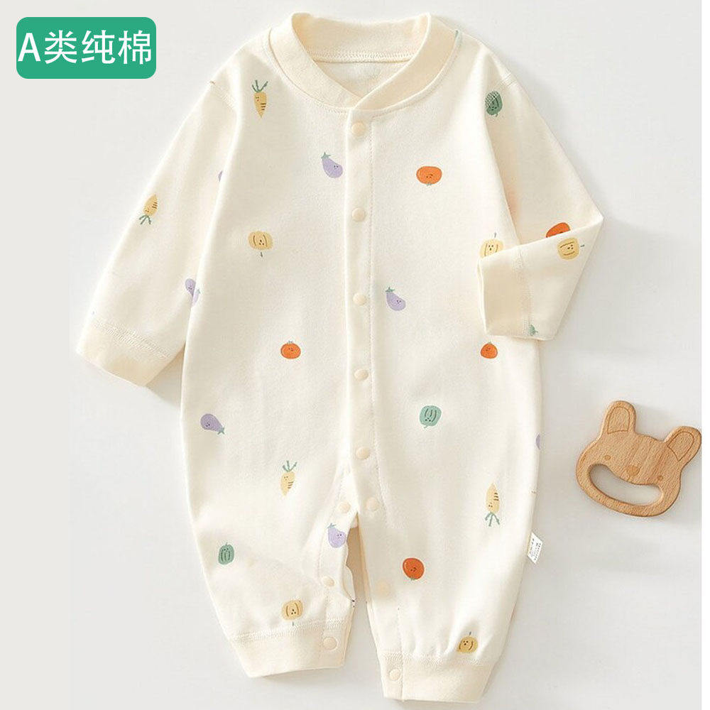 全棉婴儿连体衣新生儿男女宝宝衣服春秋季婴幼儿贴身纯棉打底睡衣