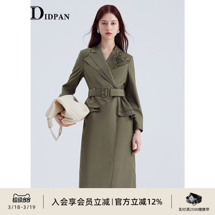 职场通勤精致干练长袖 时尚 裙子女 领连衣裙新款 IDPAN西装