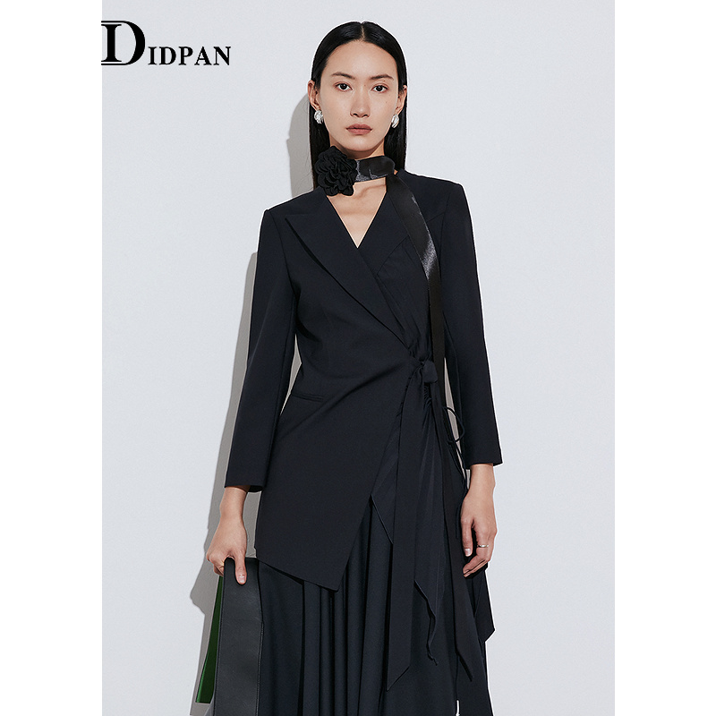 IDPAN极简西装外套2025春季新款显瘦收腰设计感时尚通勤羊毛西服