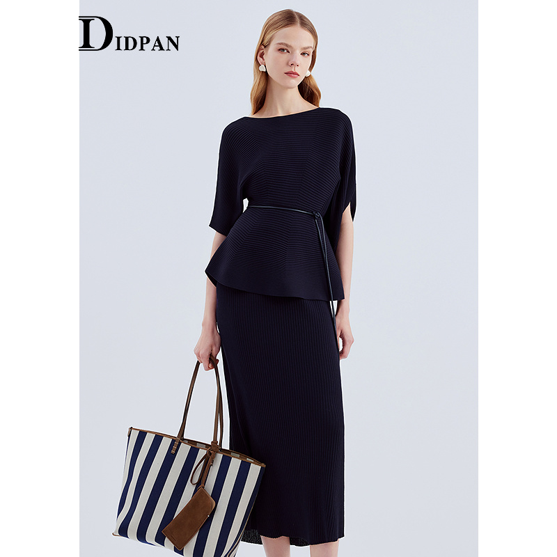 IDPAN淡人穿搭套装2025夏季新款松弛感垂感优雅百搭通勤肌理感女