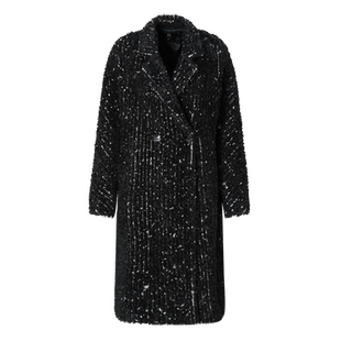 IDPAN女装冬季新款高级精致设计感简约大气拼接撞色长款大衣