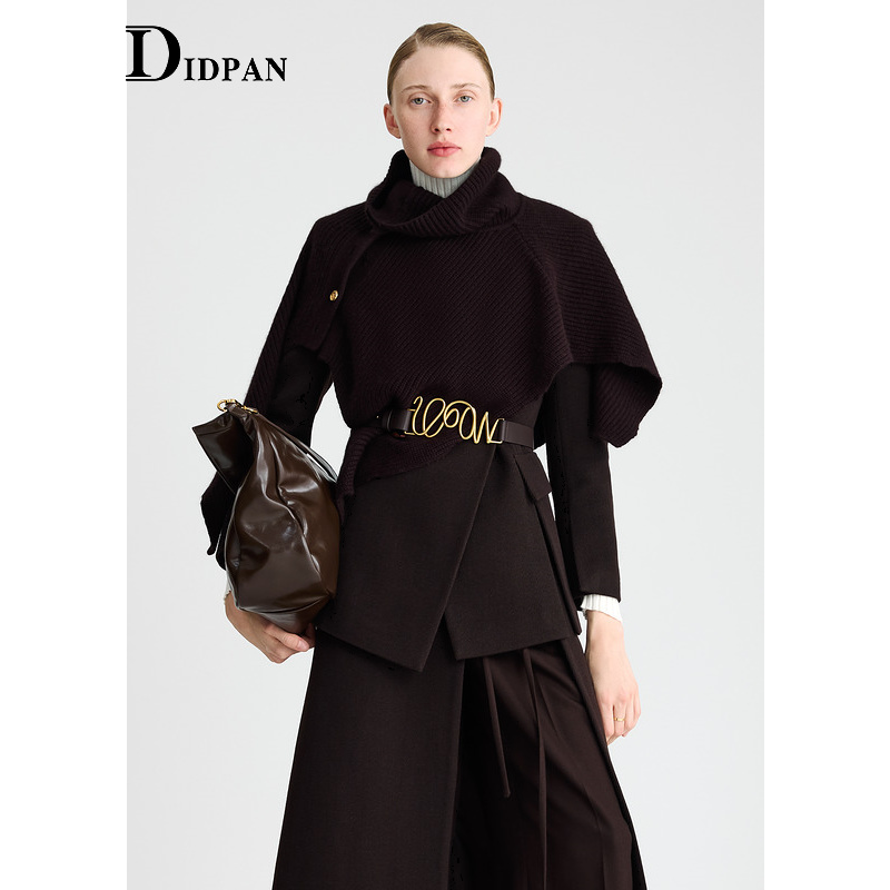 IDPAN西装领外套25冬时尚通勤高级感女装品牌羊毛厚西服