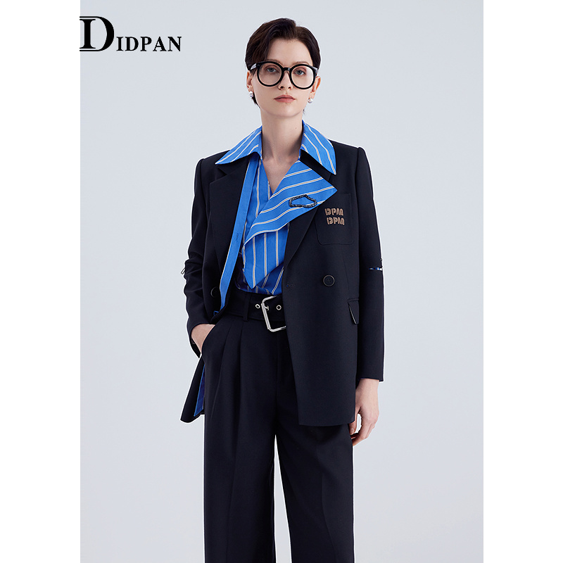 IDPAN廓形西装2025季新款时尚通勤高品质羊毛正肩显瘦女士西服