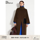 立领皮质口袋拼接设计时尚 新款 双面呢大衣外套 冬季 IDPAN女装