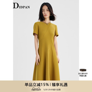 新款 高级感通勤时尚 连衣裙2024夏季 IDPAN短袖 气质茶歇裙品牌裙子