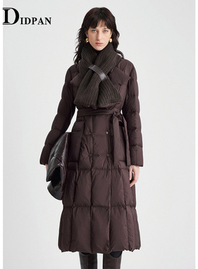 IDPAN安哥拉红鹅绒服羽绒服女士冬季新款通勤爆款长款外套