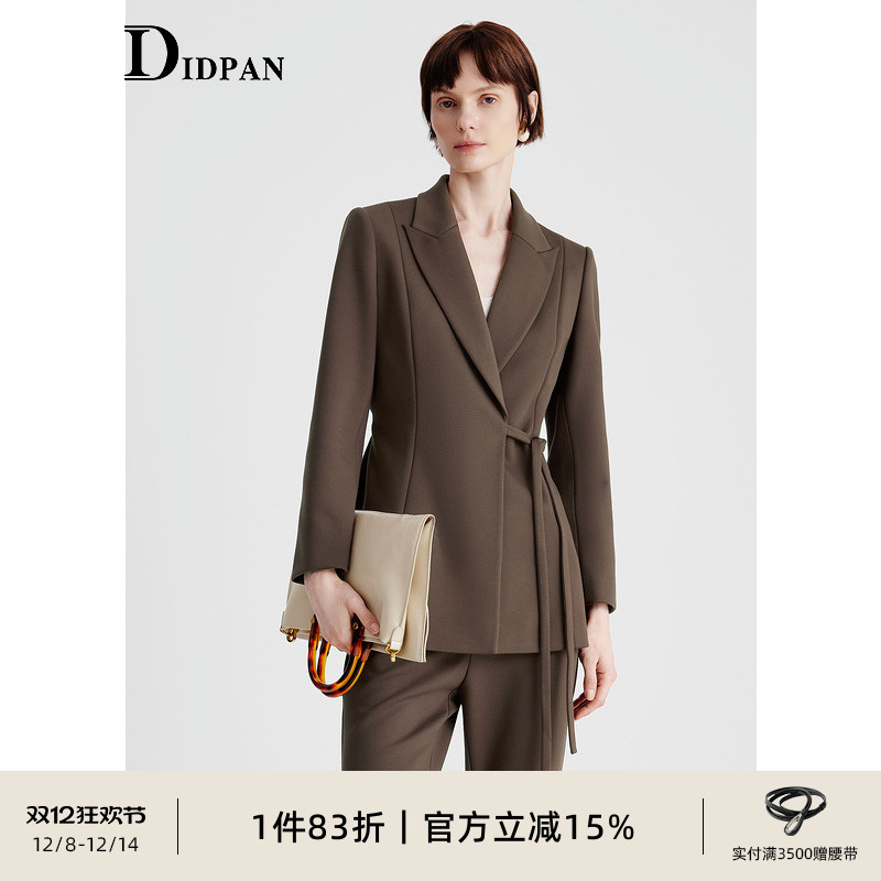 IDPAN女装极简西装外套秋季新款时尚商务通勤显瘦设计感气质西服