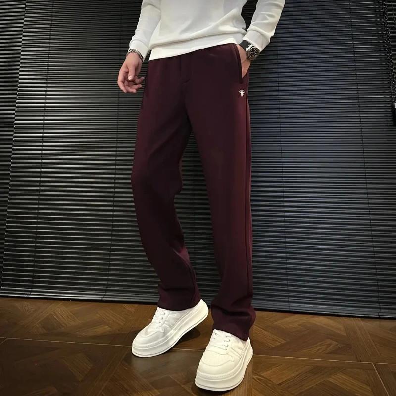 墨绅欧品男装男士冬季高端轻奢潮流舒适加厚加C绒宽松休闲裤