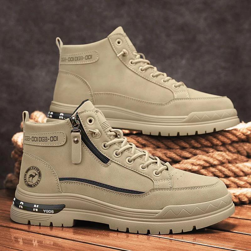 麻雀轻奢服饰2P025年四季新款男鞋增高耐磨潮鞋软底高帮休闲鞋潮