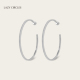 LAZY CIRCLES满钻质感耳圈法式 简约高级感细闪显脸瘦素圈耳环女