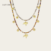 董生活推荐 LAZY CIRCLES逐日小马项链女太阳石贝壳串珠秋冬毛衣链