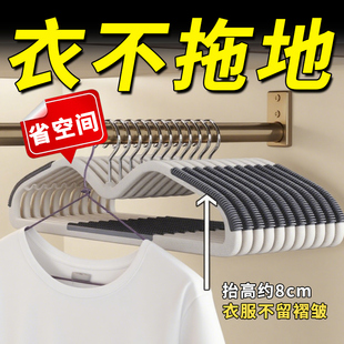 省空间衣架家用挂衣加大加粗厚衣挂架子短脖子防滑无痕晾衣服架
