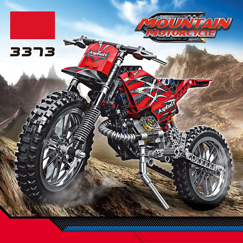 山地摩托车机械科技拼装积木